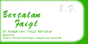 bertalan faigl business card